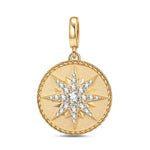 Shining North Star Tarnish-resistant Silver Dangle Charms In 14K Gold Plated