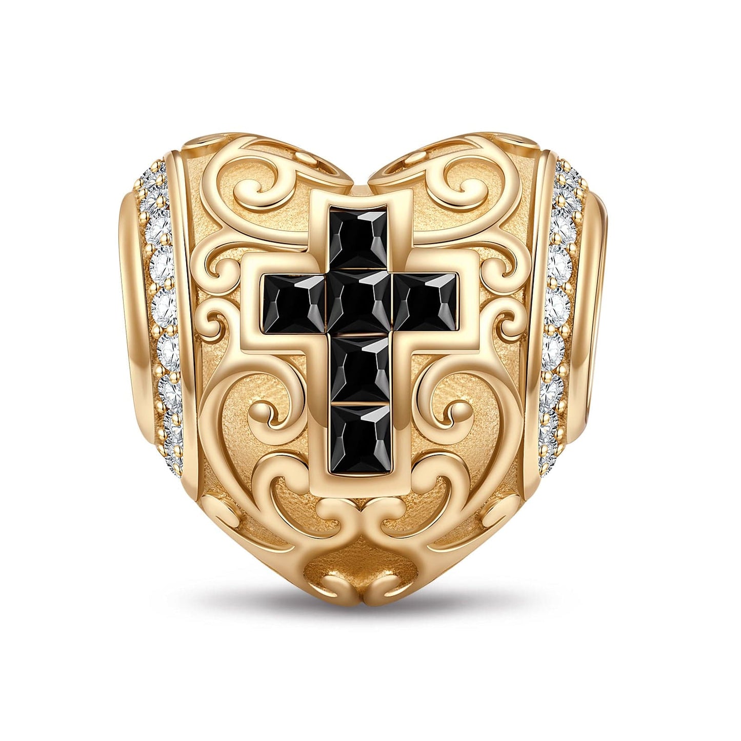 Cross Sanctuary Tarnish-resistant Silver Charms In 14K Gold Plated