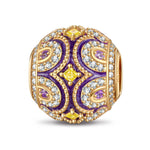 Solemn Purple Tarnish-resistant Silver Charms With Enamel In 14K Gold Plated