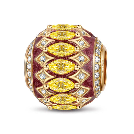 gona- Glorious Marquise Tarnish-resistant Silver Charms With Enamel In 14K Gold Plated