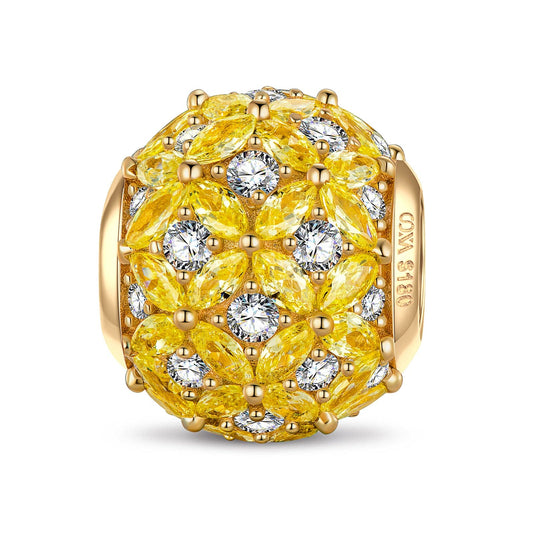gona- Sea of Golden Clover Tarnish-resistant Silver Charms In 14K Gold Plated