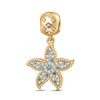 Vibrant Starfish Tarnish-resistant Silver Dangle Charms In 14K Gold Plated