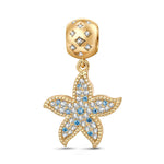 Vibrant Starfish Tarnish-resistant Silver Dangle Charms In 14K Gold Plated