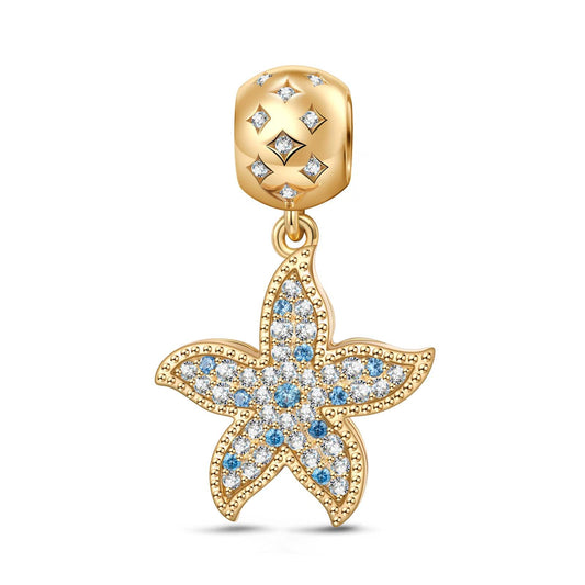 gona- Vibrant Starfish Tarnish-resistant Silver Dangle Charms In 14K Gold Plated