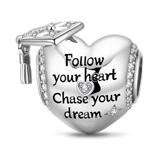 gona- Chase Dreams Tarnish-resistant Silver Charms In White Gold Plated