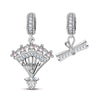 Graduation Bouquet Tarnish-resistant Silver Dangle Charms In White Gold Plated