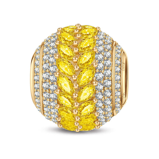 gona- Amber Waves of Grain Tarnish-resistant Silver Charms In 14K Gold Plated