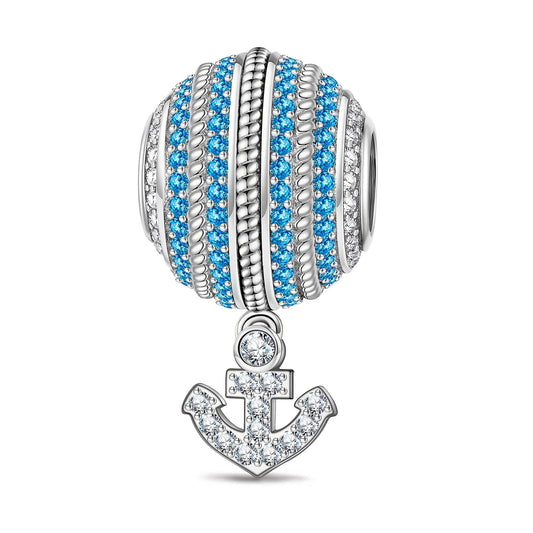 gona- Adorable Anchor Tarnish-resistant Silver Dangle Charms In White Gold Plated