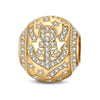 Anchor and Stars Tarnish-resistant Silver Charms In 14K Gold Plated