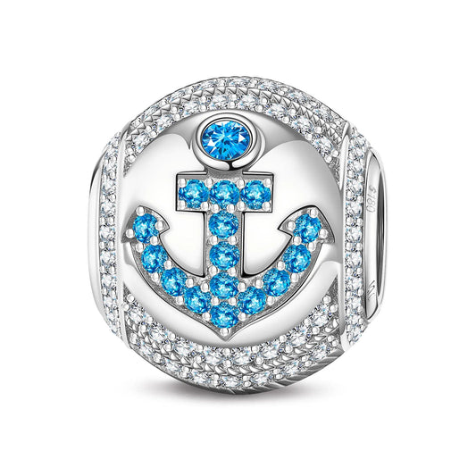 gona- Moonlit Anchor Tarnish-resistant Silver Charms In White Gold Plated
