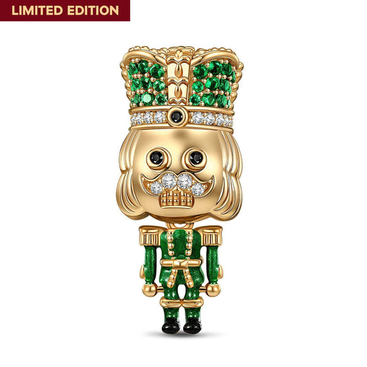 gona- Green Nutcrackers Tarnish-resistant Silver Charms With Enamel In 14K Gold Plated