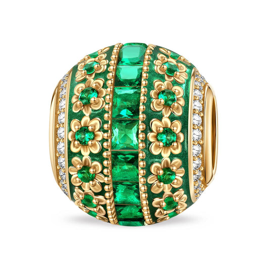 gona- Emerald Celebration Tarnish-resistant Silver Charms In 14K Gold Plated