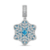 Fluffy Snowflake Tarnish-resistant Silver Charms In White Gold Plated