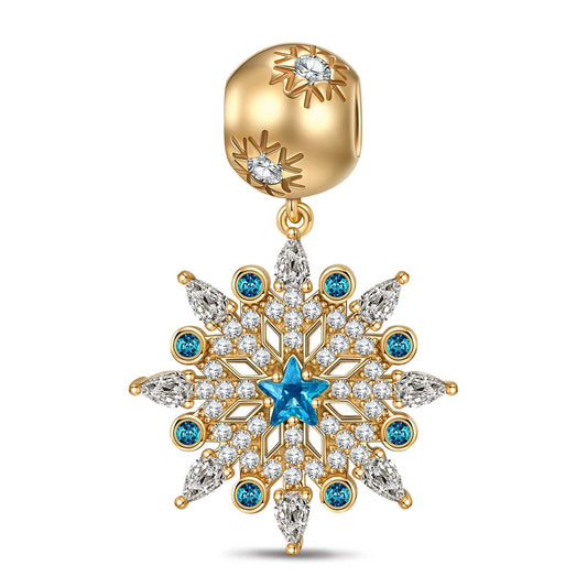 gona- Dreamlike Snowflake Tarnish-resistant Silver Dangle Charms In 14K Gold Plated