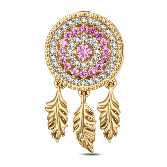 gona- Gorgeous Dreamcatcher Tarnish-resistant Silver Dangle Charms In 14K Gold Plated