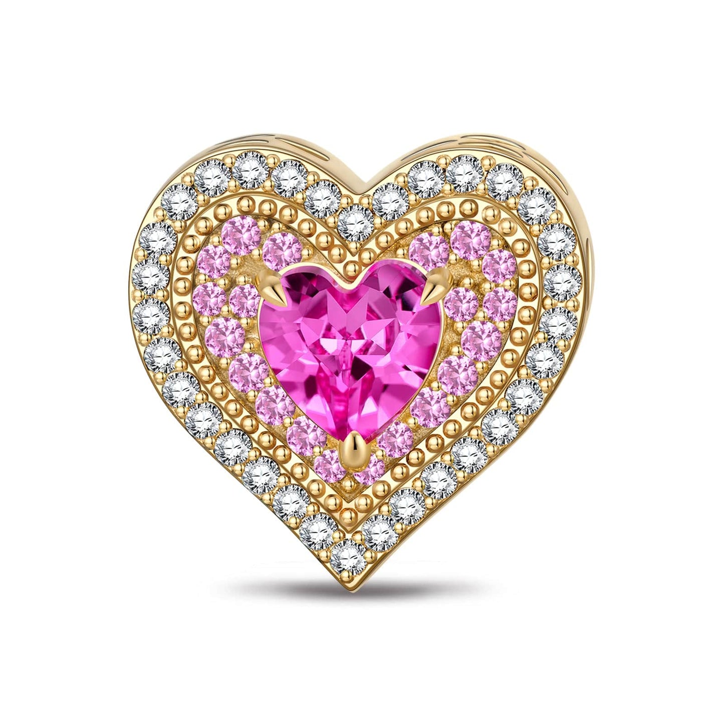 Love Commitment Tarnish-resistant Silver Charms In 14K Gold Plated