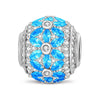 Frosted Azure Tarnish-resistant Silver Charms In White Gold Plated
