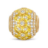Autumn Chrysanthemum Tarnish-resistant Silver Charms In 14K Gold Plated