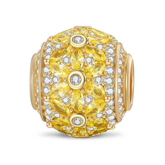 gona- Autumn Chrysanthemum Tarnish-resistant Silver Charms In 14K Gold Plated