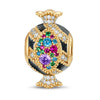 Rainbow Candy Tarnish-resistant Silver Charms With Enamel In 14K Gold Plated