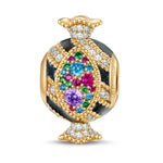 Rainbow Candy Tarnish-resistant Silver Charms With Enamel In 14K Gold Plated