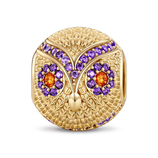 gona- Enchanted Owl Tarnish-resistant Silver Charms In 14K Gold Plated