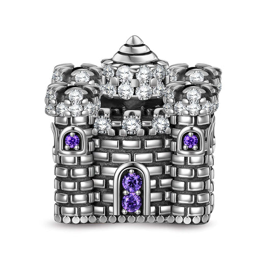 gona- Sterling Silver Enigmatic Castle Charms In Blackened 925 Sterling silver Plated
