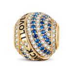 I LOVE U TO THE MOON & BACK Endless Celestial Tarnish-resistant Silver Charms In 14K Gold Plated