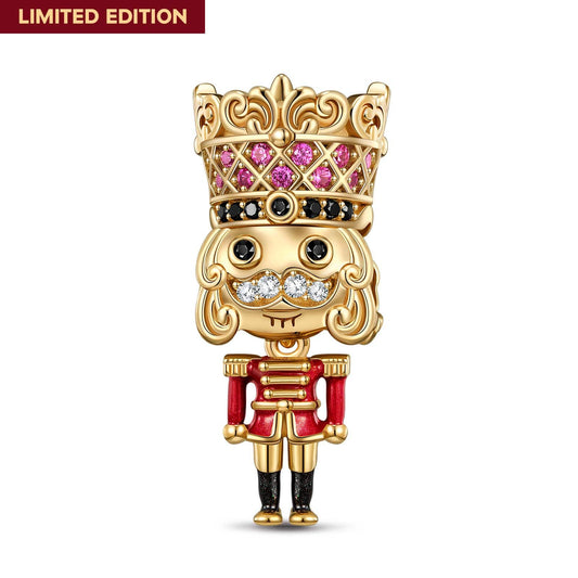 gona- Red Nutcrackers Tarnish-resistant Silver Charms With Enamel In 14K Gold Plated