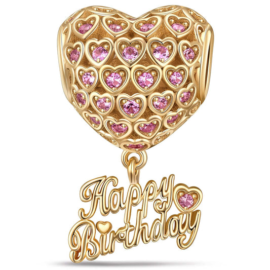 gona- Birth Celebration Tarnish-resistant Silver Dangle Charms In 14K Gold Plated