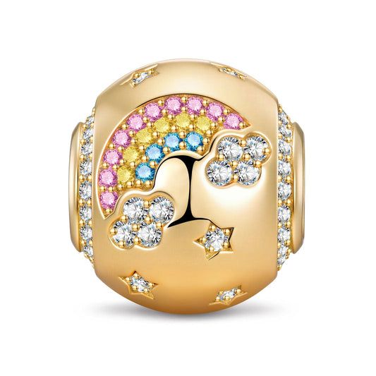 gona- Celestial Rainbow Tarnish-resistant Silver Charms In 14K Gold Plated