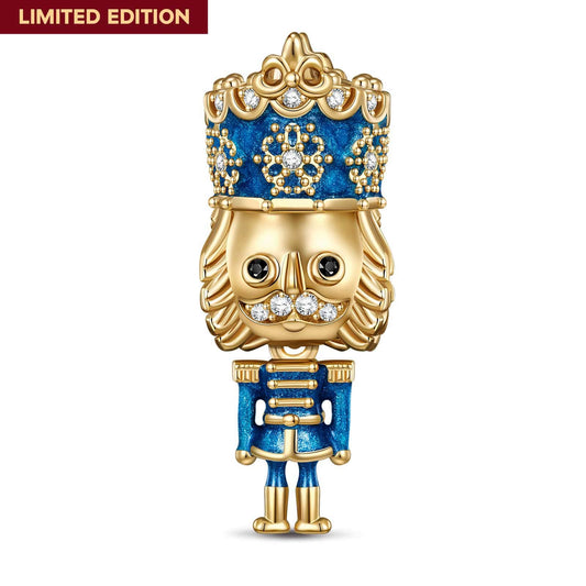 gona- Blue Nutcrackers Tarnish-resistant Silver Charms With Enamel In 14K Gold Plated