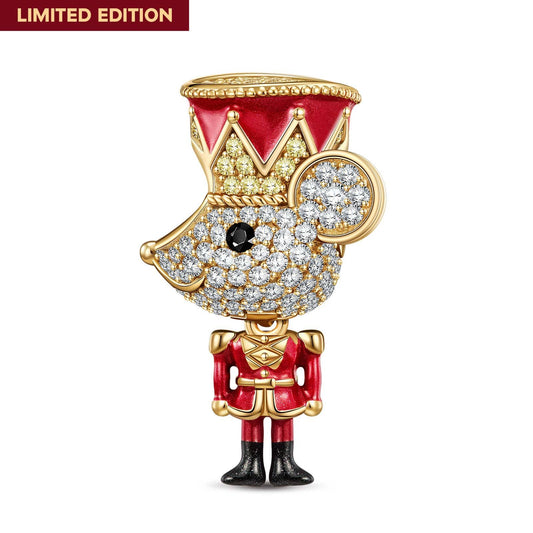 gona- Elegant Mouse Knight Tarnish-resistant Silver Charms With Enamel In 14K Gold Plated