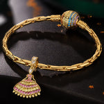 Twilight Dance Tarnish-resistant Silver Dangle Charms In 14K Gold Plated