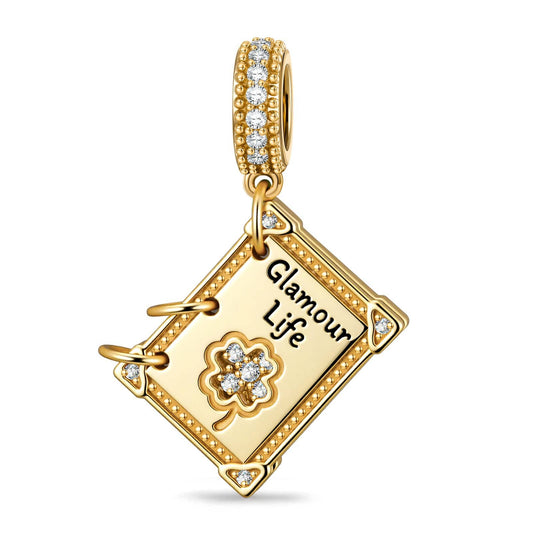 gona- Catch the Luck Tarnish-resistant Silver Dangle Charms In 14K Gold Plated