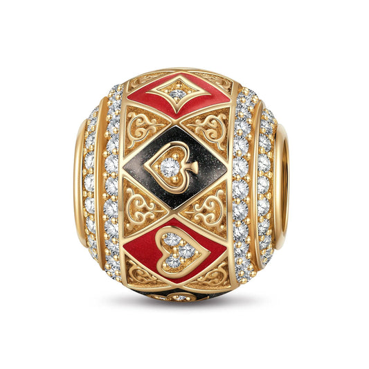 gona- Fortune's Hand Tarnish-resistant Silver Charms With Enamel In 14K Gold Plated