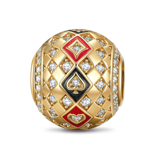 gona- Fortune's Path Tarnish-resistant Silver Charms With Enamel In 14K Gold Plated