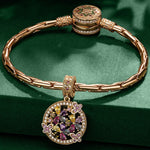 Floral Whirl Tarnish-resistant Silver Dangle Charms In 14K Gold Plated