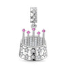 Cake Celebration Tarnish-resistant Silver Dangle Charms In White Gold Plated