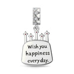 Cake Celebration Tarnish-resistant Silver Dangle Charms In White Gold Plated