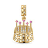Cake Celebration Tarnish-resistant Silver Dangle Charms In 14K Gold Plated
