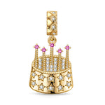 Cake Celebration Tarnish-resistant Silver Dangle Charms In 14K Gold Plated