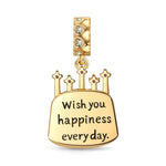 Cake Celebration Tarnish-resistant Silver Dangle Charms In 14K Gold Plated