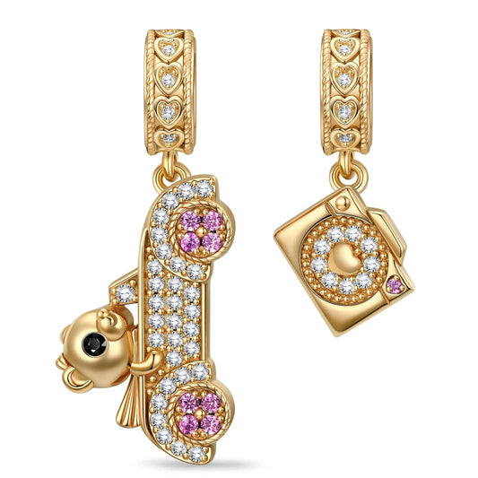 gona- Journey Joyride Tarnish-resistant Silver Charms In 14K Gold Plated