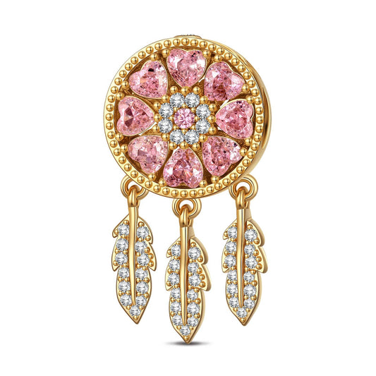 gona- Dewdrop DreamcatcherTarnish-resistant Silver Dangle Charms In 14K Gold Plated