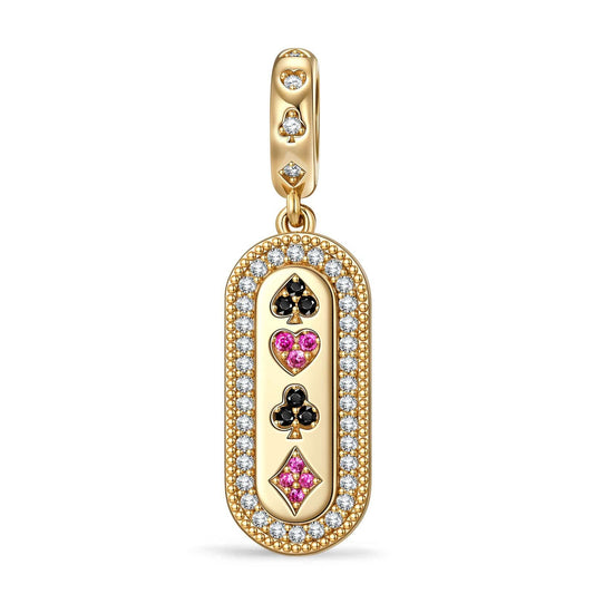 gona- Lucky Break Tarnish-resistant Silver Dangle Charms In 14K Gold Plated