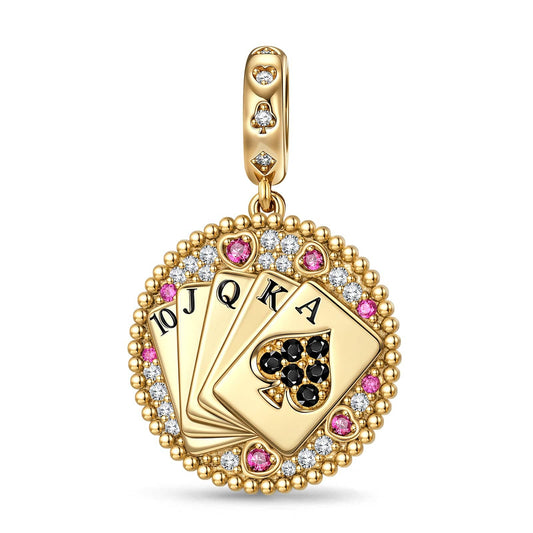 gona- Luck Unfolded Tarnish-resistant Silver Dangle Charms In 14K Gold Plated