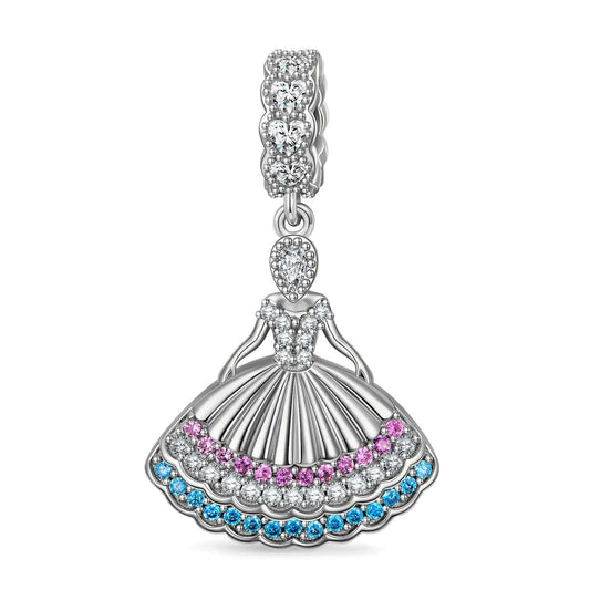 gona- Waltz of Elegance Tarnish-resistant Silver Dangle Charms In White Gold Plated