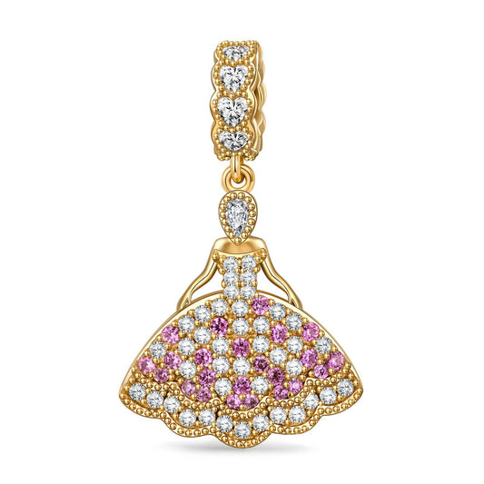 gona- Blissful Melody Tarnish-resistant Silver Dangle Charms In 14K Gold Plated