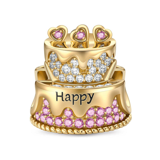 gona- Endless Birthday Joy Tarnish-resistant Silver Charms In 14K Gold Plated